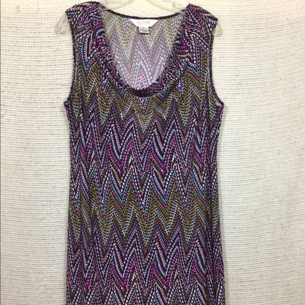 Allison Taylor Dress XL Chevron Print